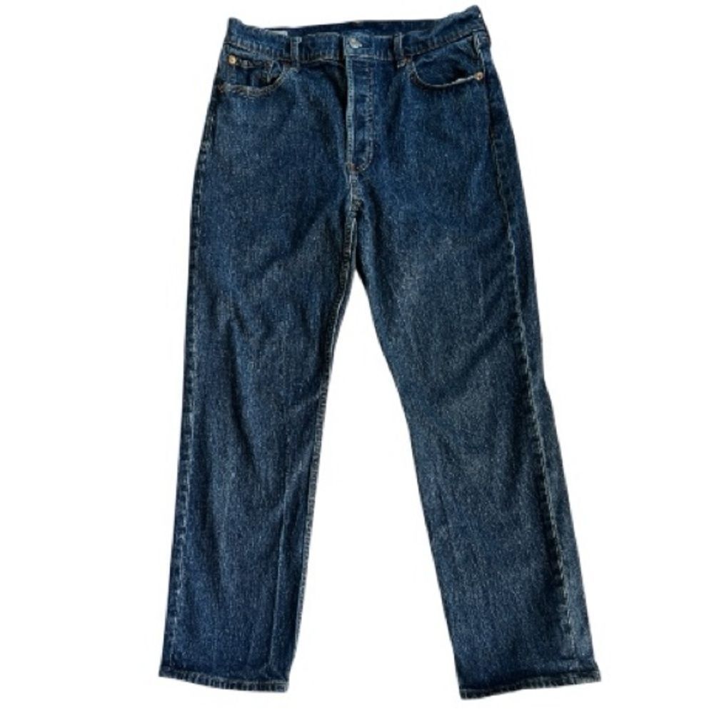 GAP Cheeky Straight High Rise Classic 99% Cotton Blue Button Fly Denim Jeans 10